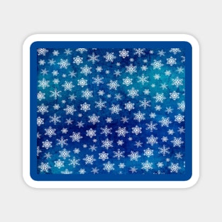 Christmas Glitter snowflakes In Blue Magnet