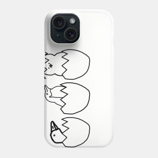 Three Easter Eggs Hatching Birds Minimal Phone Case