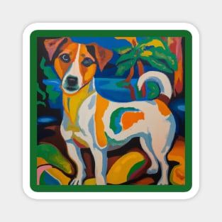 Jack Russell Terrier styled after Gauguin Magnet