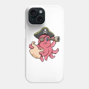 Octopus Pirate Treasure map Binoculars Phone Case