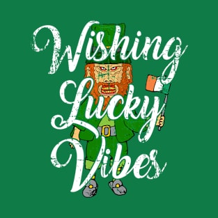 Scary Leprechaun Wishing Lucky Vibes T-Shirt