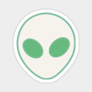 Big Green Eyed Aliens Head Magnet