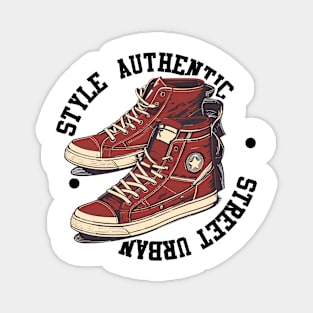 Vintage Shoes with Street Urban Text Magnet