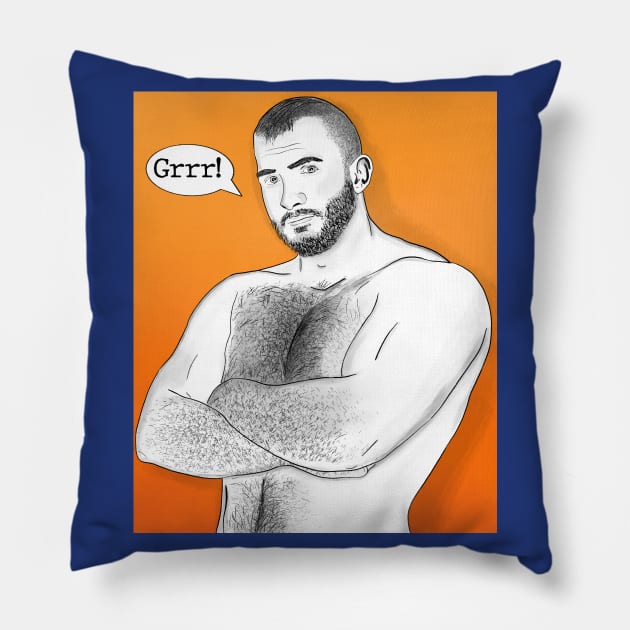 Grrr Pillow by JasonLloyd