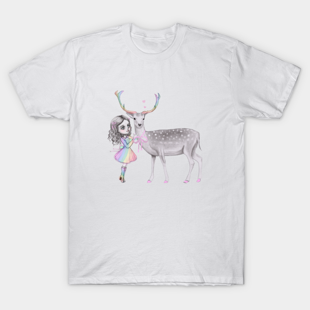 Discover Nature spirit and the child - Deer - T-Shirt