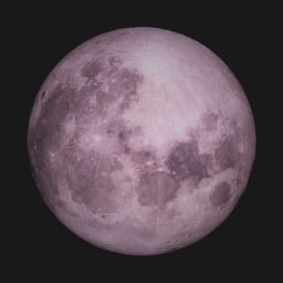 mauve pink purple full moon up close photo NASA T-Shirt