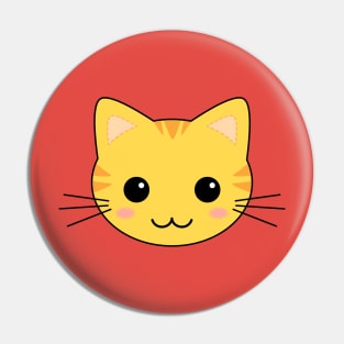 Cute Yellow Kawaii Tabby Cat Pin