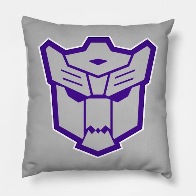 DINOBOT - Gen 1 groovy tie dye Pillow by ROBZILLA