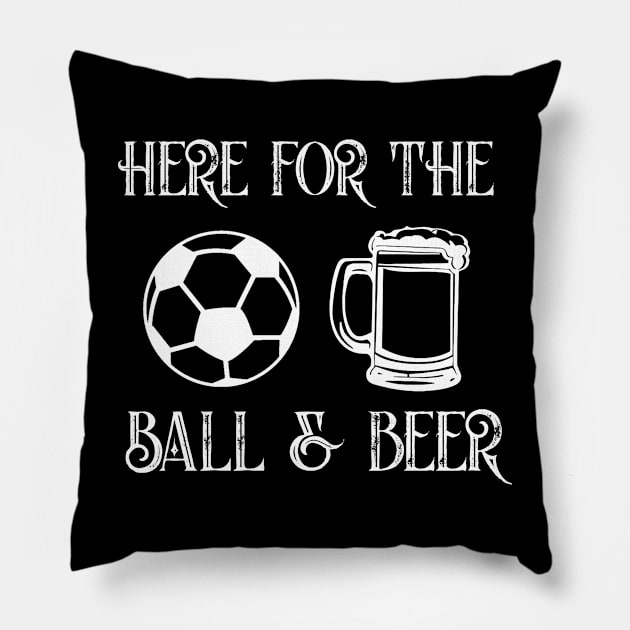 Balls & beer funny soccer alley sport drinking Pillow by MarrinerAlex