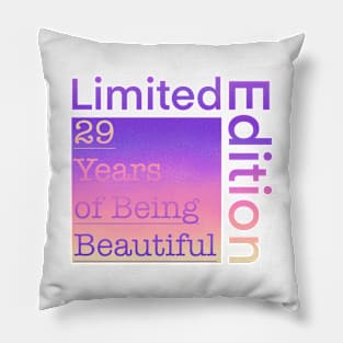 29 Year Old Gift Gradient Limited Edition 29th Retro Birthday Pillow