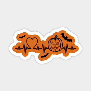 Pumpkin Heartbeat T-Shirt, T-shirt, Halloween Medican Shirt, Halloween Pumpkin, Halloween Bat Tee, Halloween Party Tee Magnet