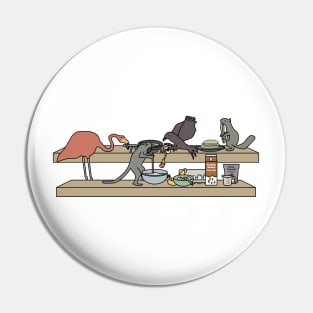 Pancake-making Animals Pin