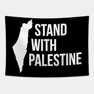 Stand With Palestine White Tapestry