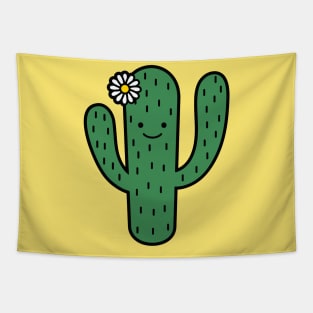 Adorable Smiling Saguaro Cactus Doodle Tapestry