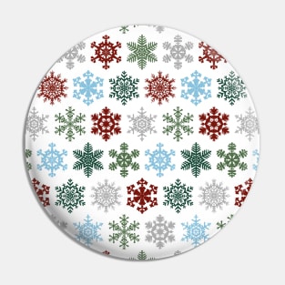 Colorful Snowflakes - Green, Red, Blue, Grey - Cozy Winter Collection Pin