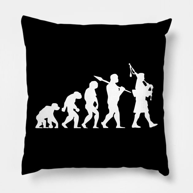 Evolution of a Scottish Bagpiper Logo Humour Funny Pillow by widapermata95