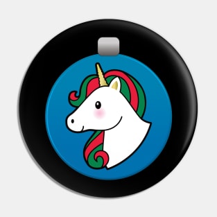 Unicorn Christmas Ornament Pin