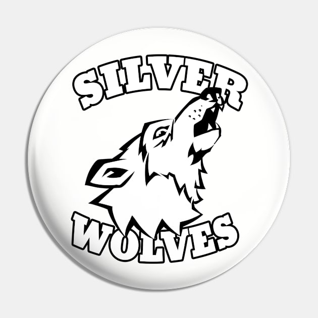 Silver Wolves mascot Pin by Generic Mascots