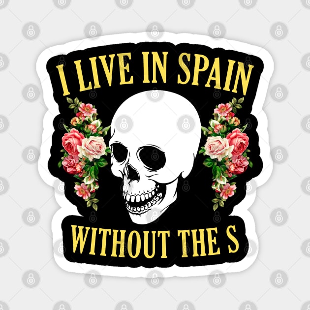 I Live in Spain Floral Vintage Magnet by giovanniiiii