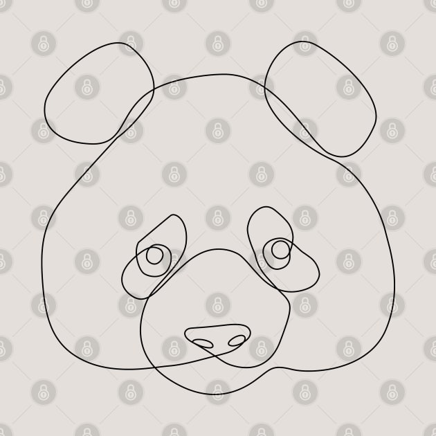 One Line Panda by huebucket