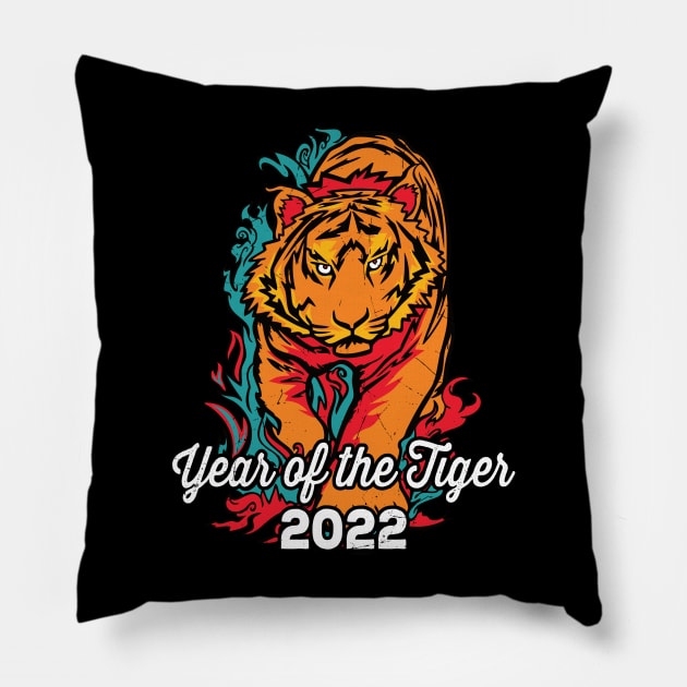 Water Tiger Year of the Tiger 2022 Pillow by RadStar