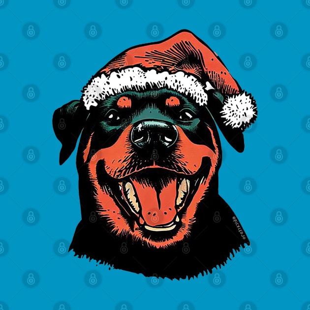 Rottweiler in a Santa hat by Sketchy