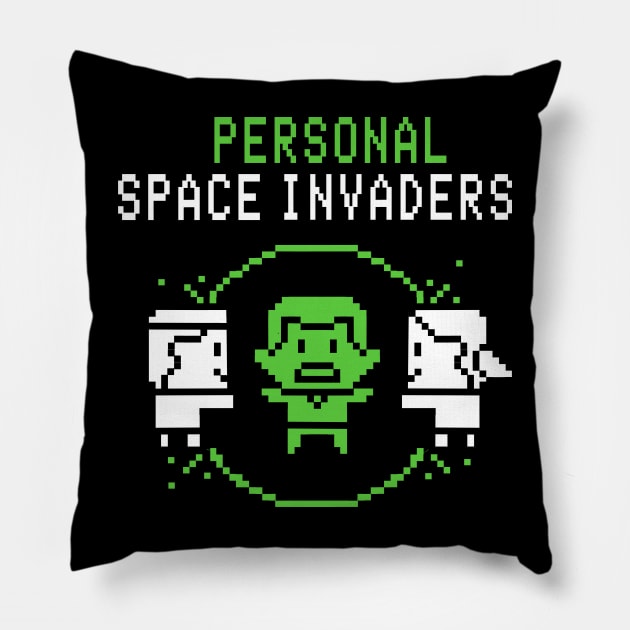 Personal Space Invaders Pillow by Queenmob