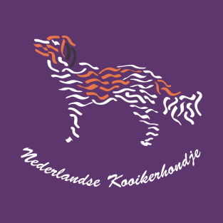 Nederlandse Kooikerhondje Wavy Purple (with text) T-Shirt