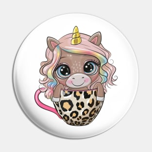 Cute Unicorn In Cup Pin