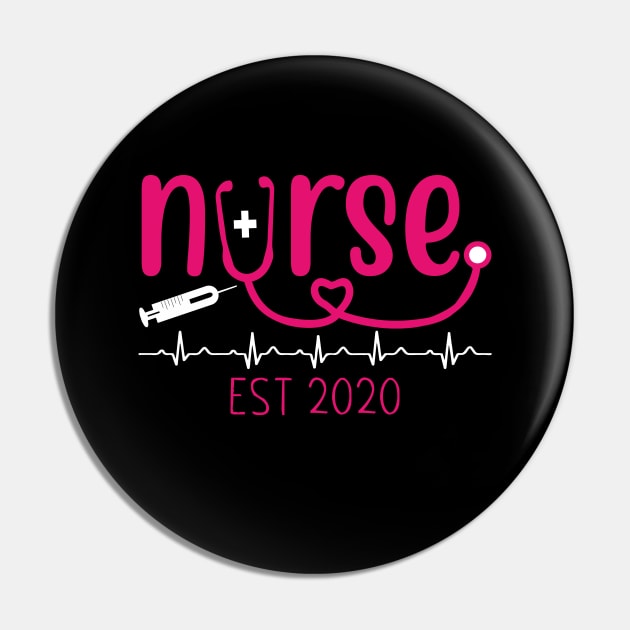 Nurse Est 2020 T-shirt Nurse Gift Pin by mommyshirts