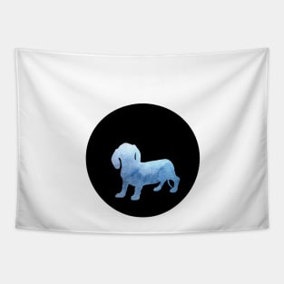 Dachshund - Ocean Blue Silhouette Tapestry