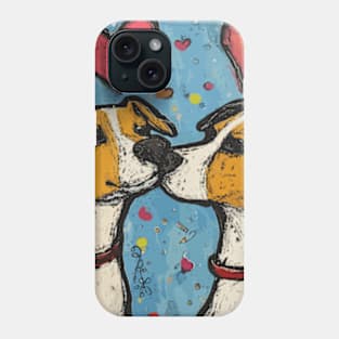 Dog Love 2024 Valentines Day Drawing Phone Case