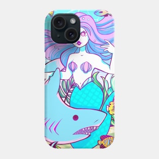 Mermaid and Shark Phone Case