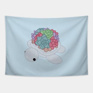 Grey Succulent Turtle Tapestry