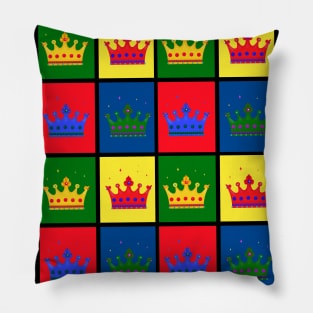 Colorful Crowns Pillow