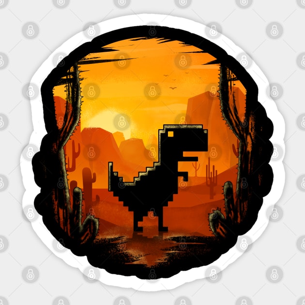 Offline - Unable to connect to the internet - Dino Game Sticker | Poster