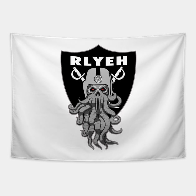 STRAIGHT OUTTA RLYEH Tapestry by AnalogJunkieStudio