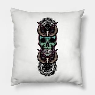 Skull with owl Pillow