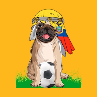 Cute Dog lovers Cute Pug Retro Ecuador Flag Pride T-Shirt