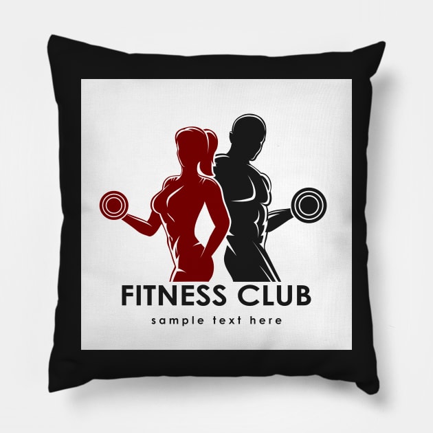 Fitness Emblem Pillow by devaleta