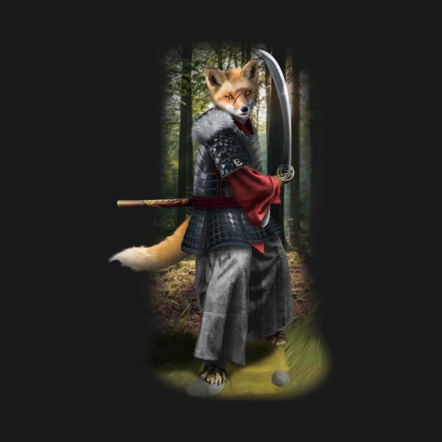 Exclusive Hand Drawn Samurai Fox | Samurai Collection Item-5 (Fox) | by Rendigart Studio by Rendigart