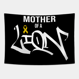 mother of a lion childhood cancer awareness Tapestry