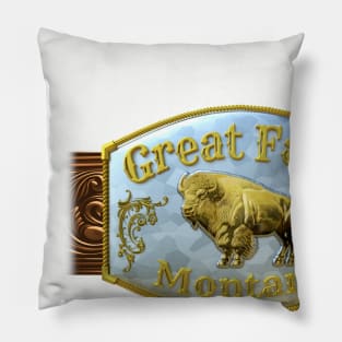 Great Falls, Montana Western/Cowboy Belt Buckle Pillow