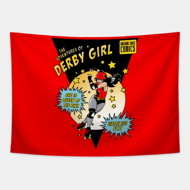 Adventures of Derby Girl Tapestry by Dani Zemba