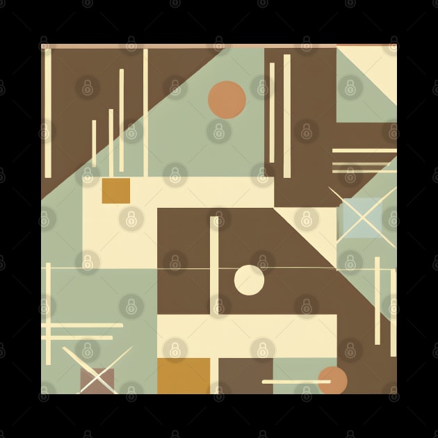 Earthy Tones in Abstract Shapes: Vintage-Inspired Geometric Design. by Zenflow