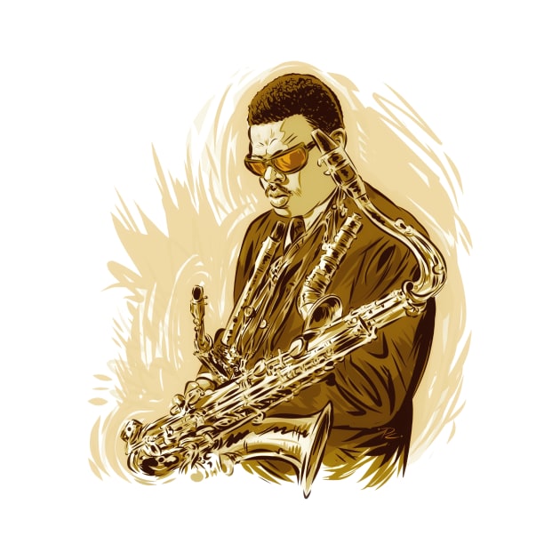 Roland Kirk - An illustration by Paul Cemmick by PLAYDIGITAL2020