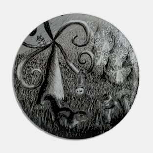 Fantasy of Nature Grayscale Pin