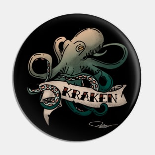 Kraken Tattoo Style Art Pin