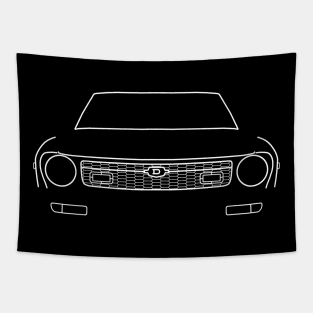 Datsun 120Y / B211 classic car white outline graphic Tapestry