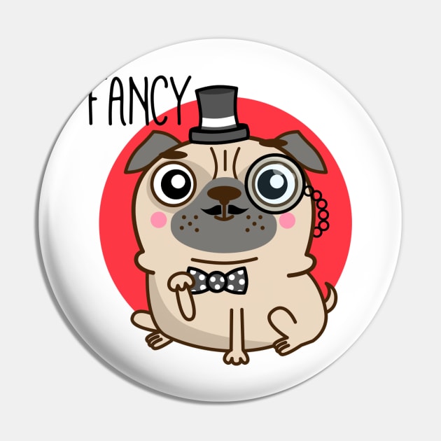 Fancy Pug Love Pin by PugLife